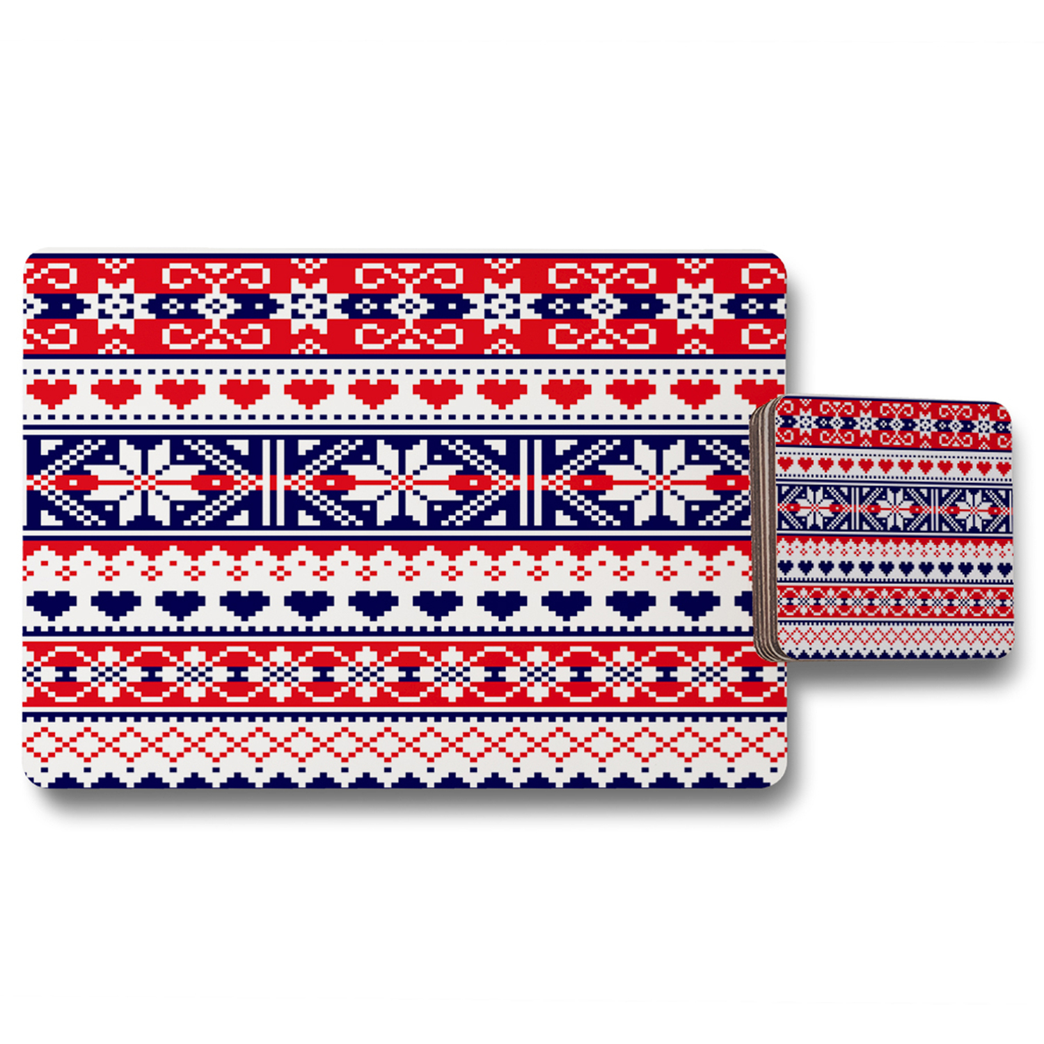 Scottish Fair Dining Placemat  Coaster Set - Red