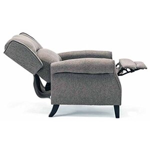 Herringbone Grey Eaton Wing Back Fireside Check Fabric Recliner Armchair shot 2417037