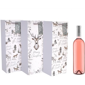 3 Eco Woodland Animals Christmas Bottle Bags
