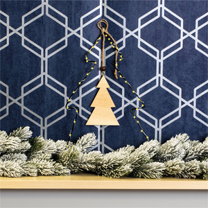 Metal Christmas Tree Shape Wooden Hanging Centre