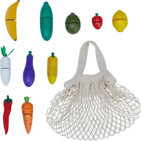 Teamson Kids Little Chef Frankfurt 21-pc. Wooden Play Kitchen Produce Bag Set