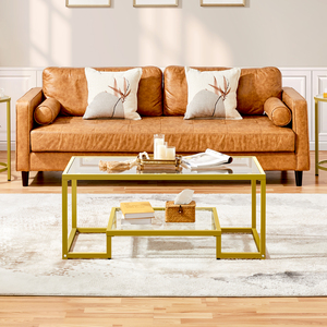 Yaheetech Tempered Glass Coffee Table