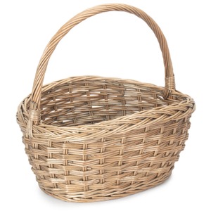 Oval Wicker Braid Border Shopping Basket