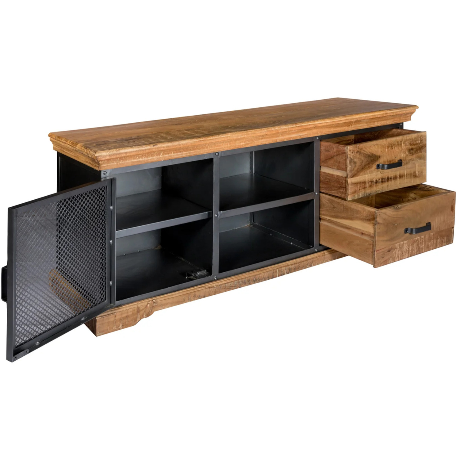 Cosmopolitan Industrial Tv Media Unit - Light Wood