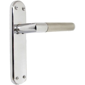 Door Handles Mitred Lever Latch Duo - Chrome Satin 180mm x 40mm