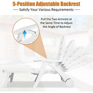 Two In One Chair 2-in-1 Folding Chaise Lounge Reclining Chair