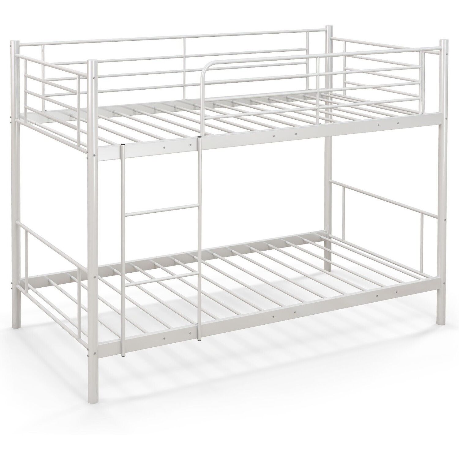 Single Bunk Bed Metal Twin Sleeper Bed - White