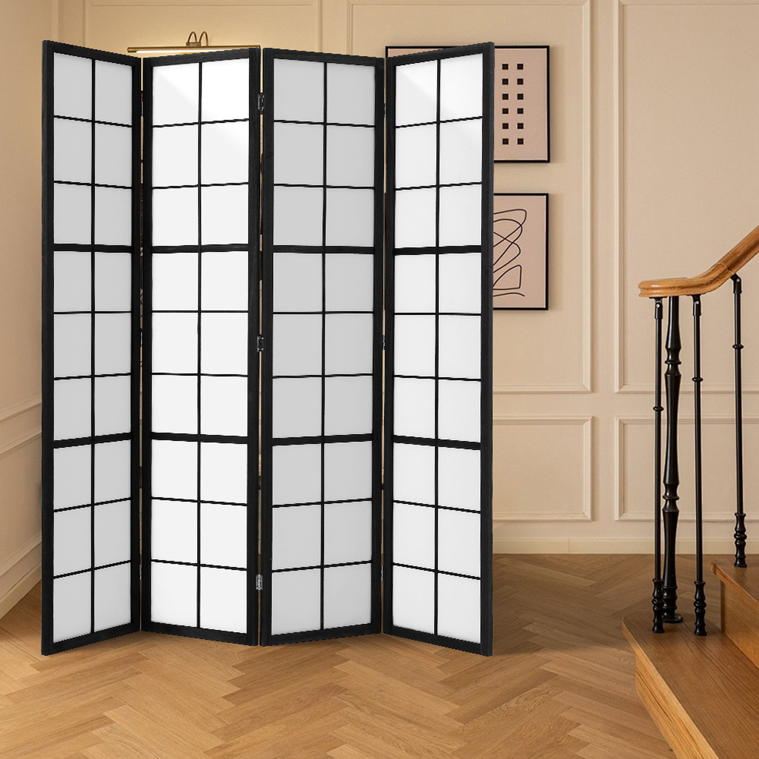 Screen With Removable Shelves – 4-Panel Folding Partition Screen For ...
