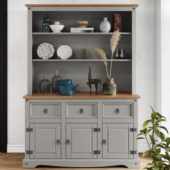 Corona 3 Door Dresser Large Solid Wood Pine Wooden Sideboard Display