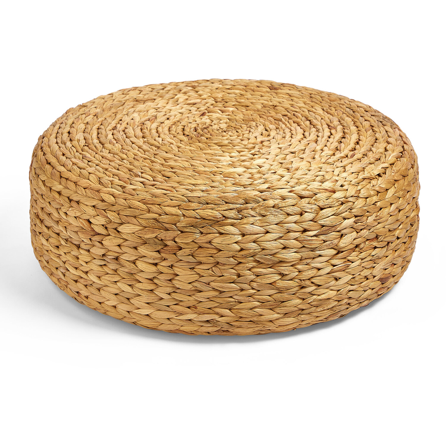 Water Hyacinth Large Woven Pouffe - Beige