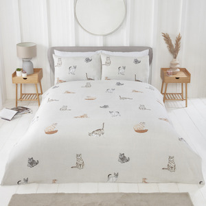 Purrrfect Microfibre Polyester Duvet Set with Pillowcase
