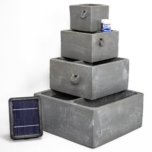 Perth 4 Tier Solar Powered Water Feature and Planter with LEDs