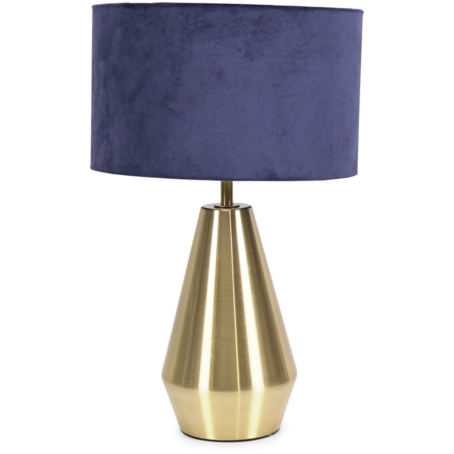 Jax Antique Brass Dimmable Touch Table Lamp with Velvet Drum Shade with LED Bulb - Gold