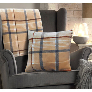 Soft Mink Check Print Cushion