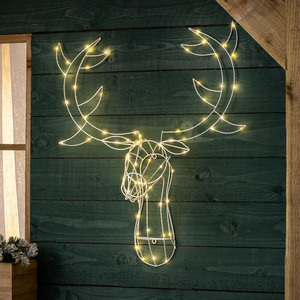 Stag Head Christmas Light Up Decoration