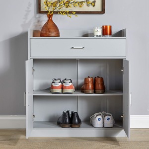 Grey Home Source Novara 2 Door Shoe Storage Cabinet shot 6779934