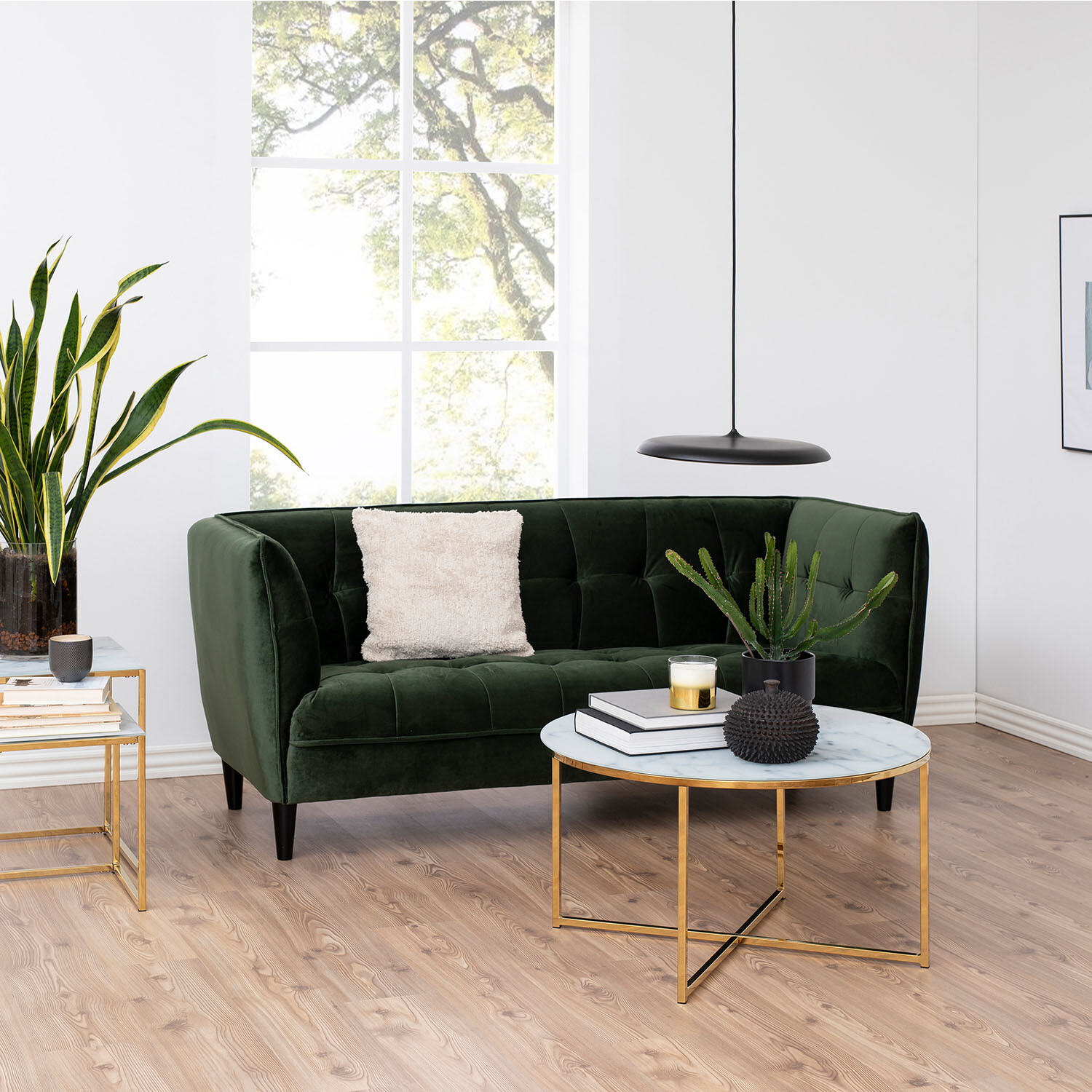 Alisma Round Coffee Table - White Marble