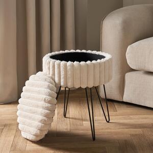 Faux Fur Ribbed Hairpin Stool
