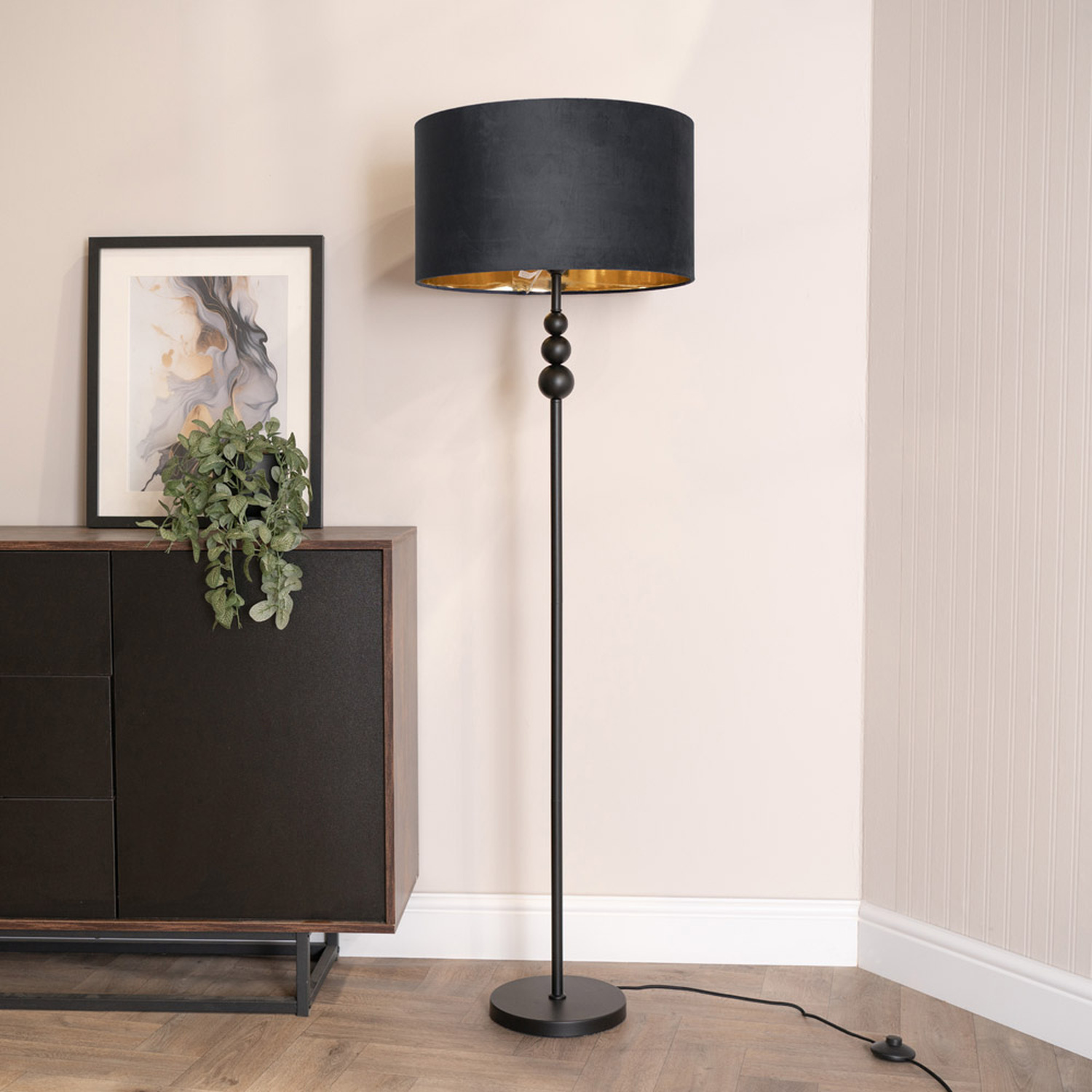 Image of Marissa Stacked Floor Lamp with Velvet&hellip;