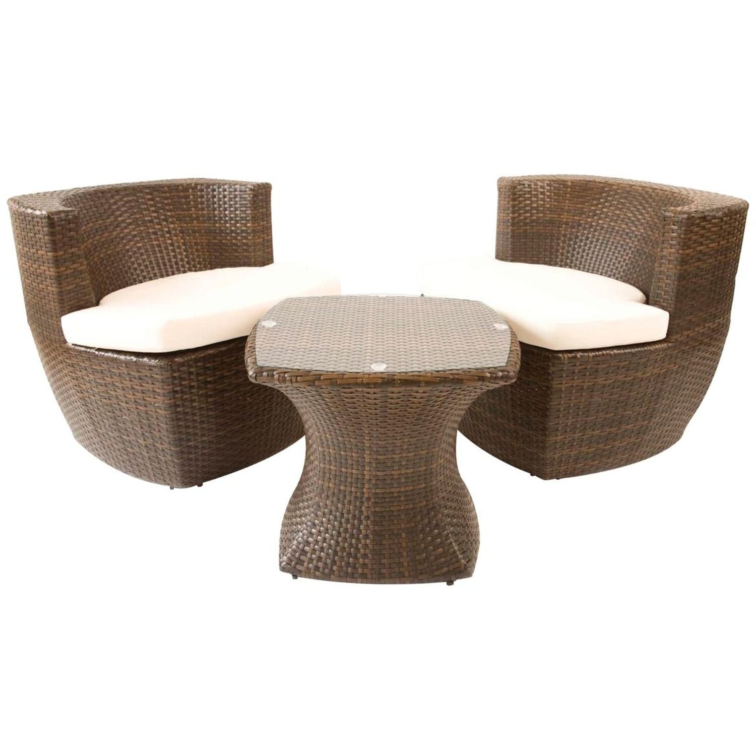 Provence Rattan Square 2 Seater Set - Cappuccino Super