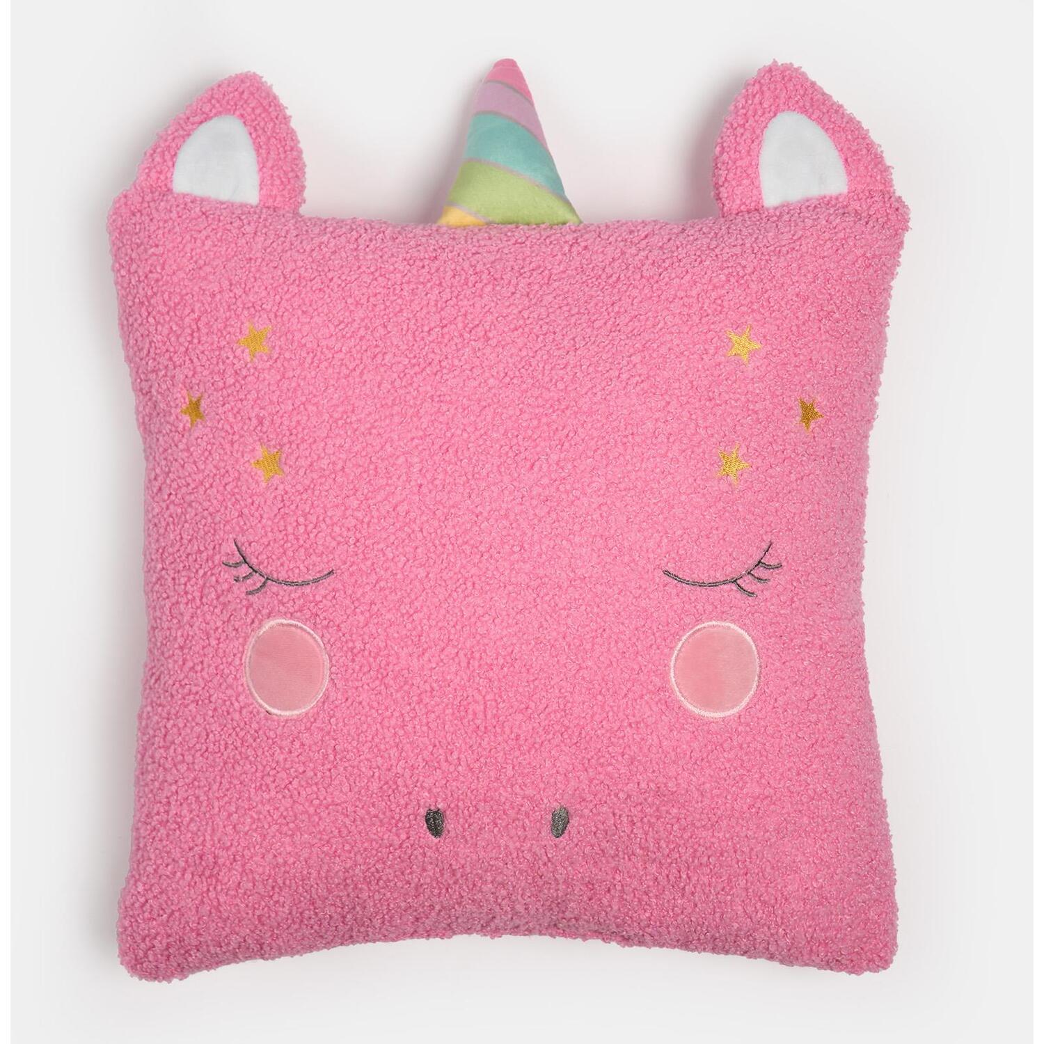 Kids Unicorn Boucle Scatter Cushion - Pink