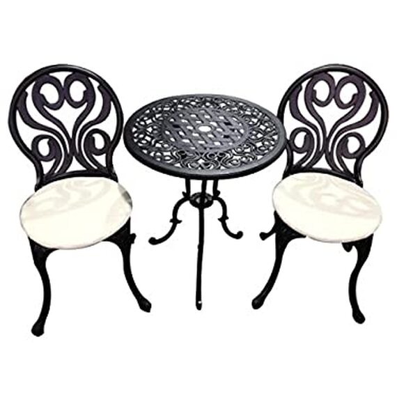 SHG Penrhyn Cast Aluminium Bistro Set With Cushions
