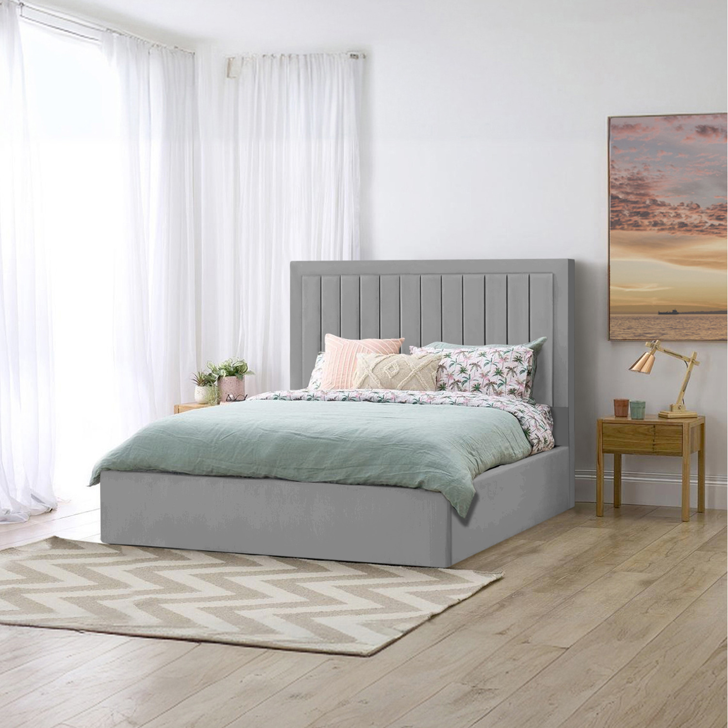 Roma Storage Bed - Grey Single
