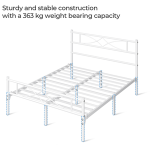 White / King Metal Bed Frame with Curved Design shot 7594754