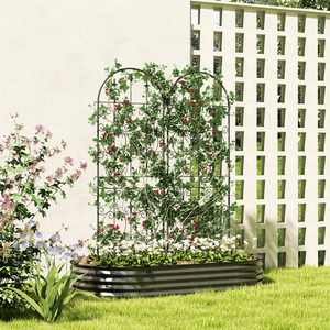 Outsunny Set of 2 Metal Trellis Panels for Vine, Flower