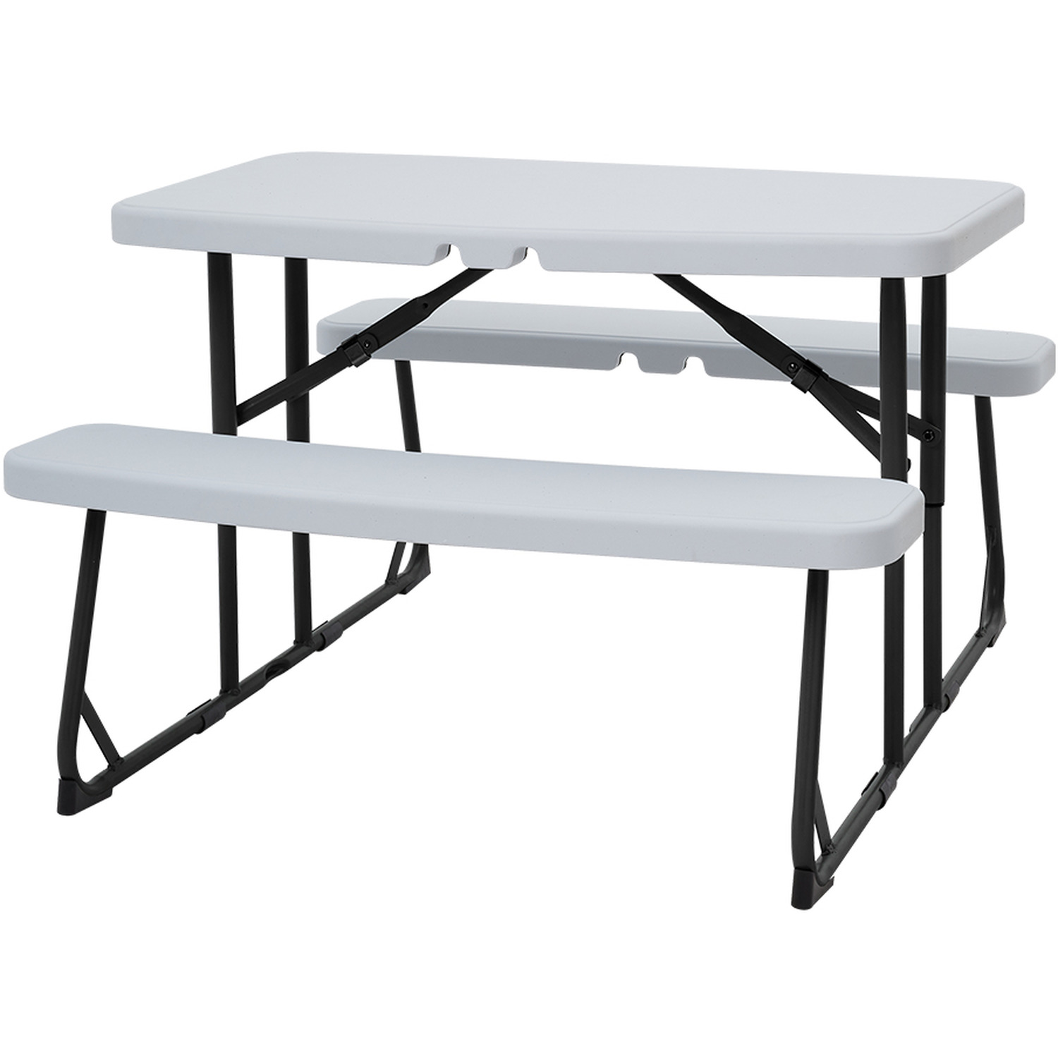 Kids Foldable Garden Picnic Table And Bench Set - Beige 82 5cm
