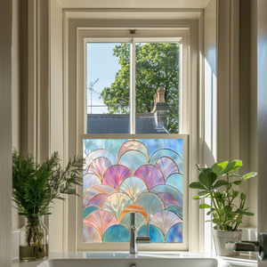 Rivara Art Deco Stained Glass Privacy Window Film