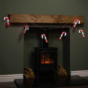 Infinity Hanging Christmas Candy Cane Garland with LEDs
