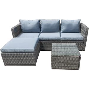 Reversible L-Shaped Patio Rattan Corner Sofa Wicker Couch Garden Furniture