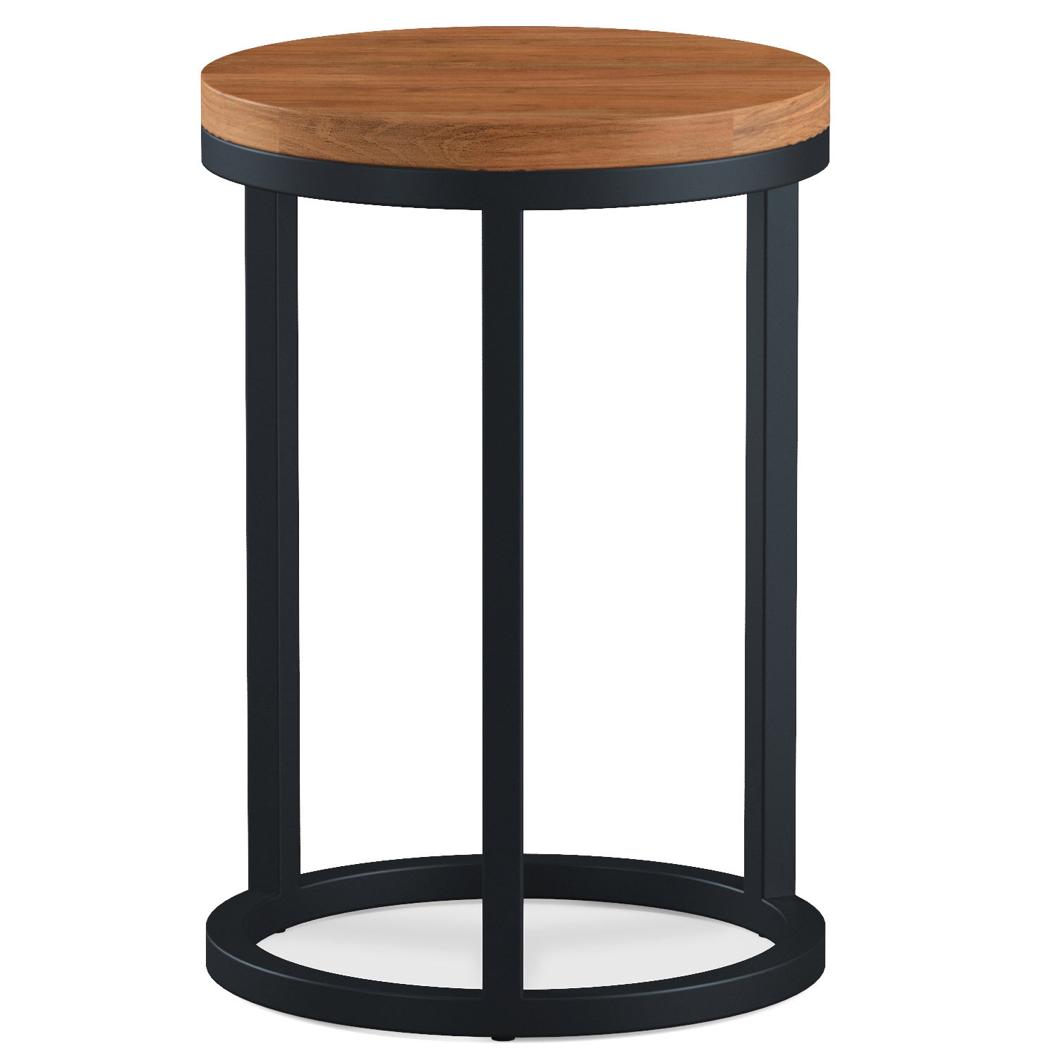 Urban Acacia Circular Nest Of 2 Tables - Black And Brown