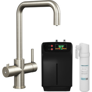 3in1 Instant Hot Water Kitchen Sink Tap Tank Filter Brushed Steel