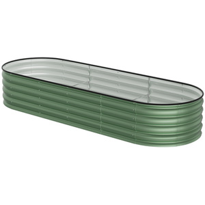 Garden Bed Oval Galvanized Steel Raised Planter Box