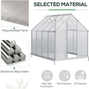 Outsunny 6 x 8ft Polycarbonate Greenhouse