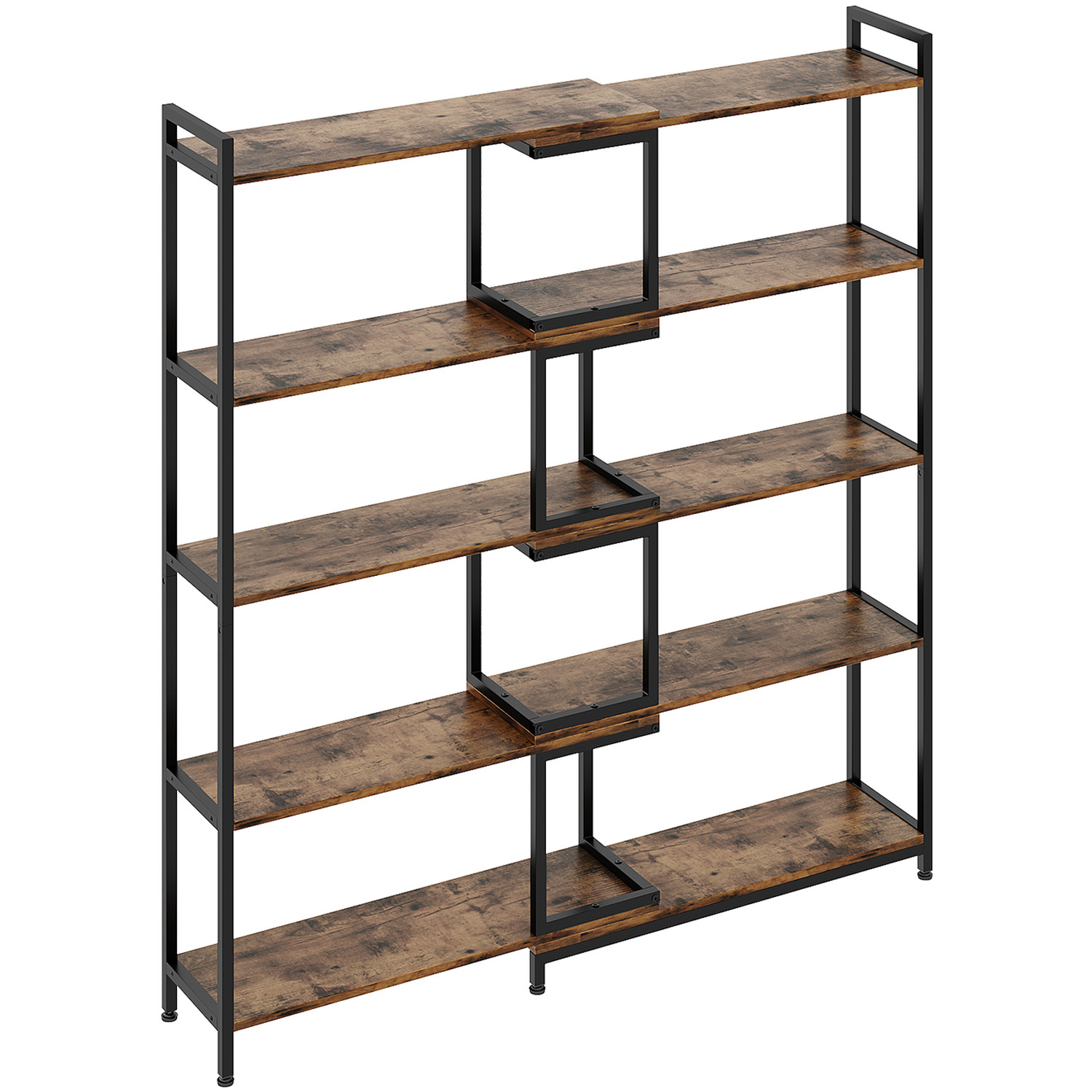 Open Library Rack Industrial Open Bookshelf Display Rack for Living Room
