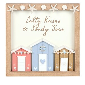 Salty Kisses Beach Hut Wall Plaque
