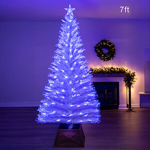 The White Blue Ripple Effect Fibre Optic Tree