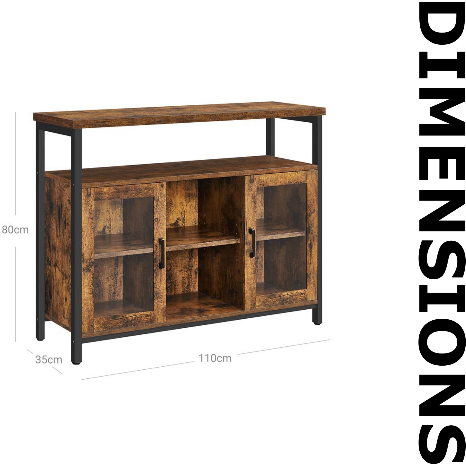 Industrial Multi-purpose Sideboard - Rustic Brown