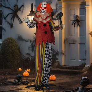 Outsunny Animated Halloween Decoration, Sound Activated Clown