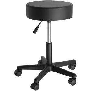 Werner Height Adjustable Rotatable and Padded Wheeled Desk Stool