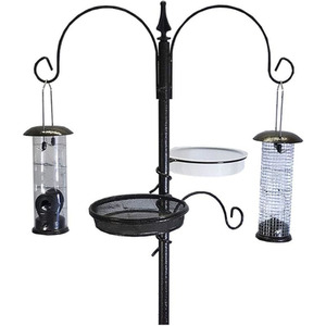 Metal Bird Feeding Station with Water Dish and Mealworm Tray