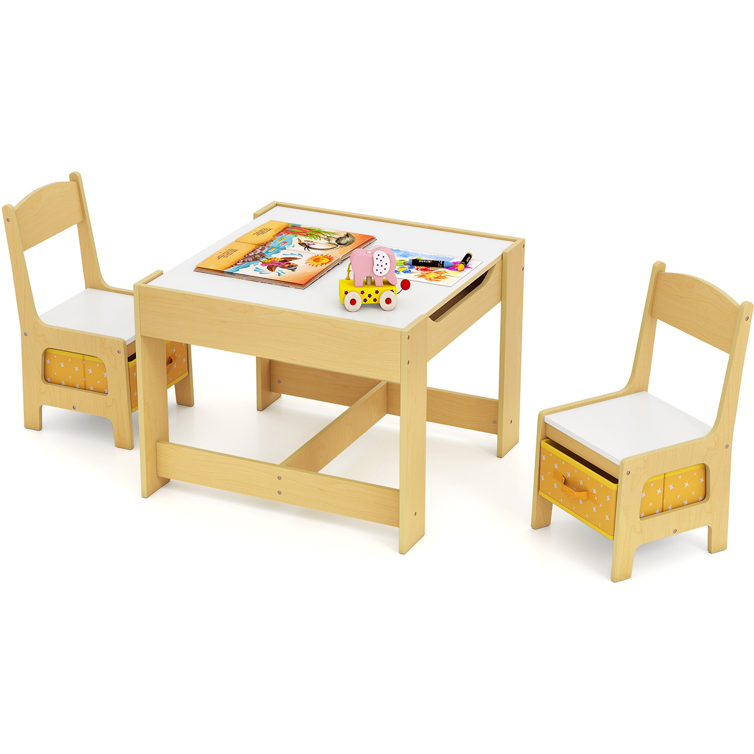 Kids Multifunctional Activity Table Set - Natural