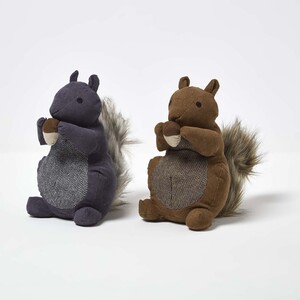 Luxury Fabric Squirrel Doorstop Set of 2
