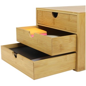 Bamboo Desktop 3 Drawer Organiser