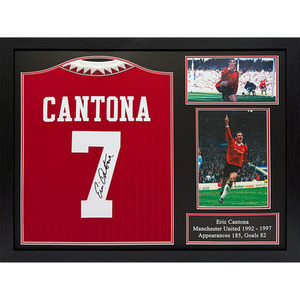 Eric Cantona Signed and Framed Manchester United Shirt