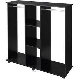 Open Wardrobe Clothes Rail With Storage Shelves on Wheels