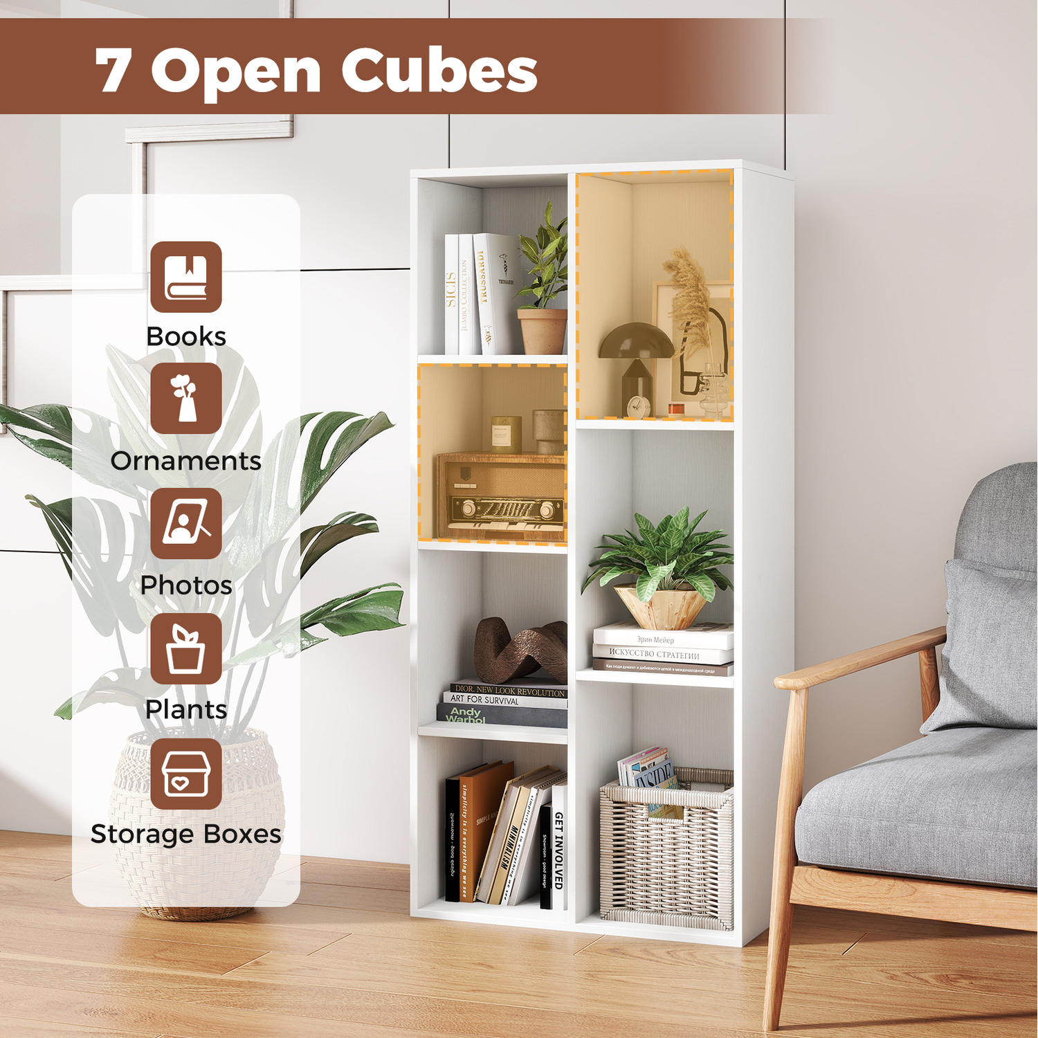 Display Rack Cube Organizer - White